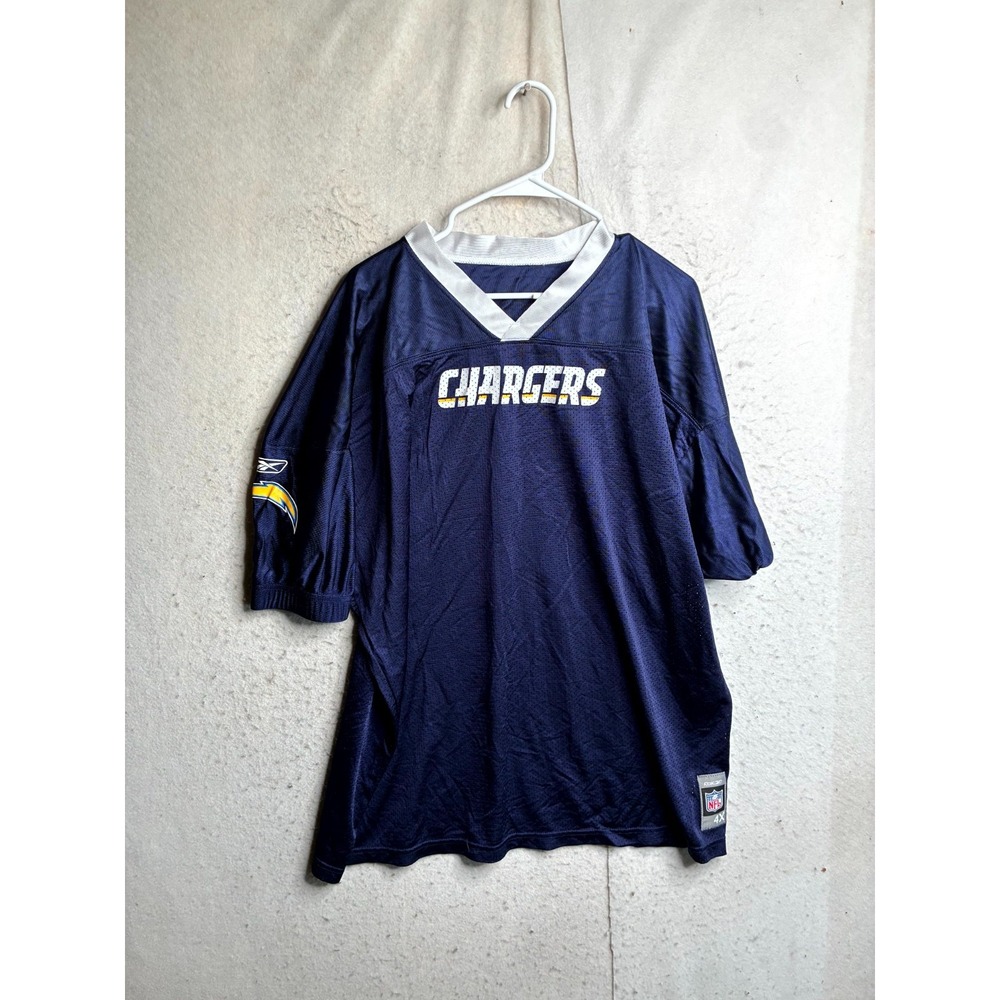 Los Angeles Chargers Reebok Jersey Youth 4XL Navy Blue NFL Football V Neck
